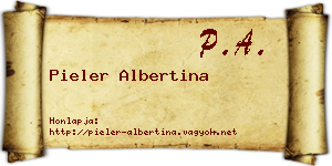 Pieler Albertina névjegykártya